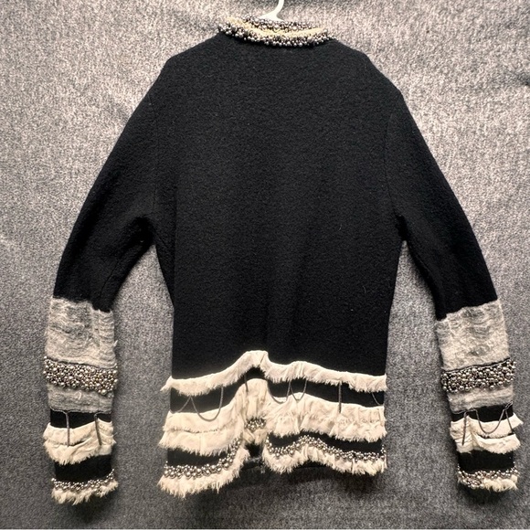 DVF SUPER RARE LEXI WOOL JACKET IN BLACK RUNWAY GORGEOUS HIGHLY EMBELLISHED SM - Picture 11 of 14